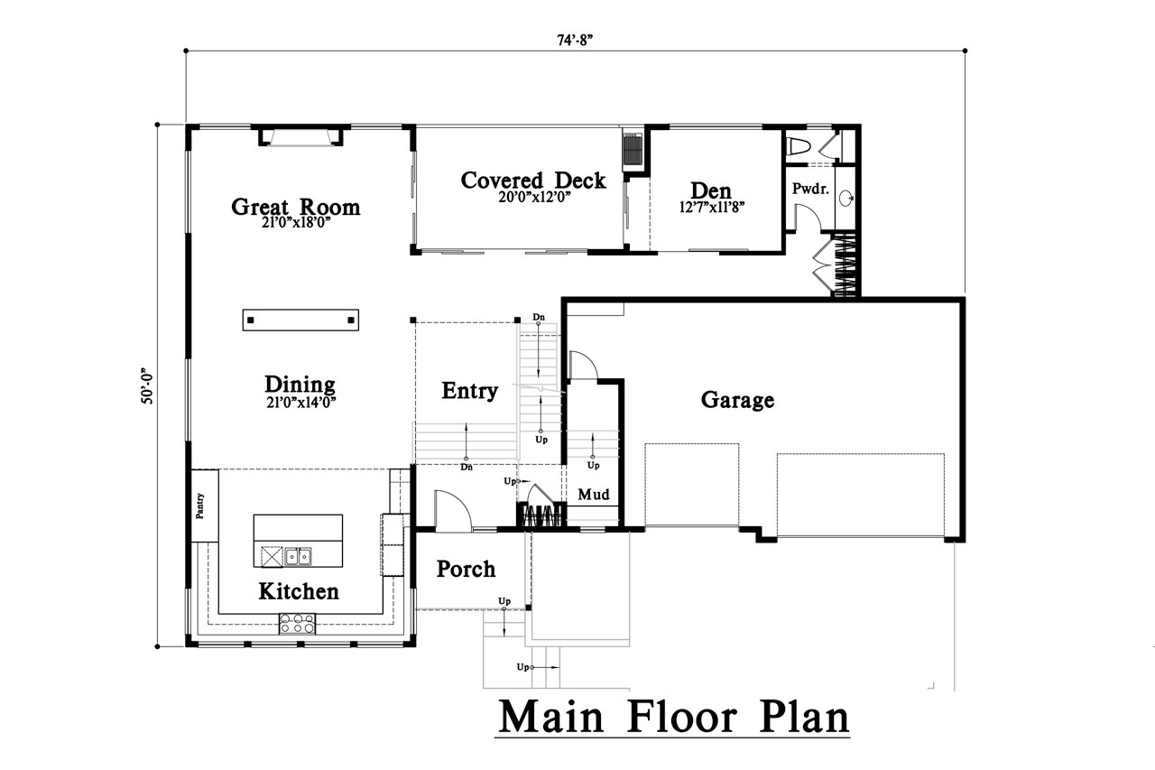 Modern House Plan - 21911 - 1st Floor Plan