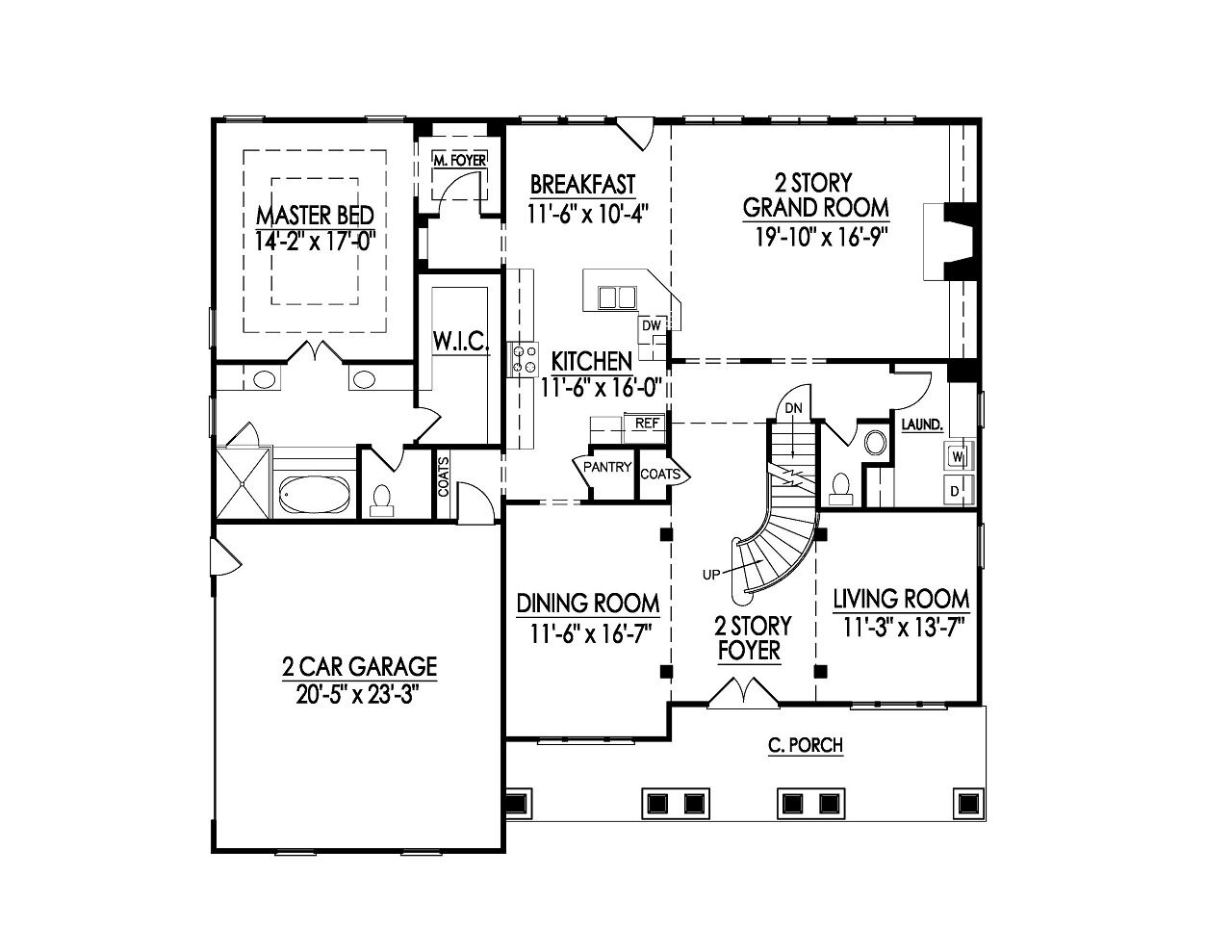 Craftsman House Plan - 22015 - 1st Floor Plan