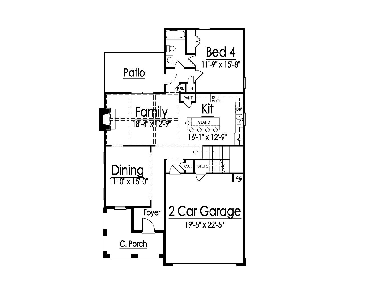 Tudor House Plan - 22054 - 1st Floor Plan