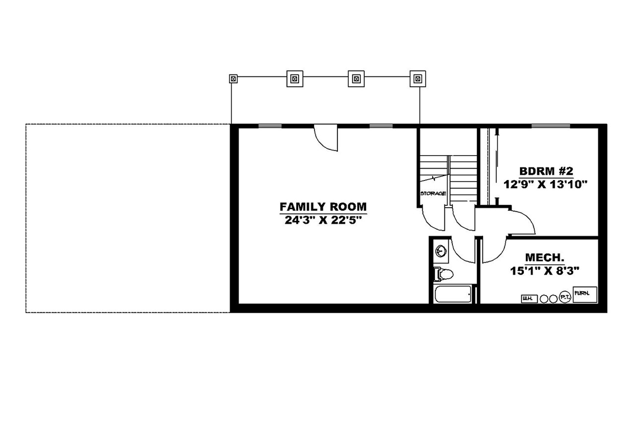 Secondary Image - Country House Plan - 22251 - Basement Floor Plan