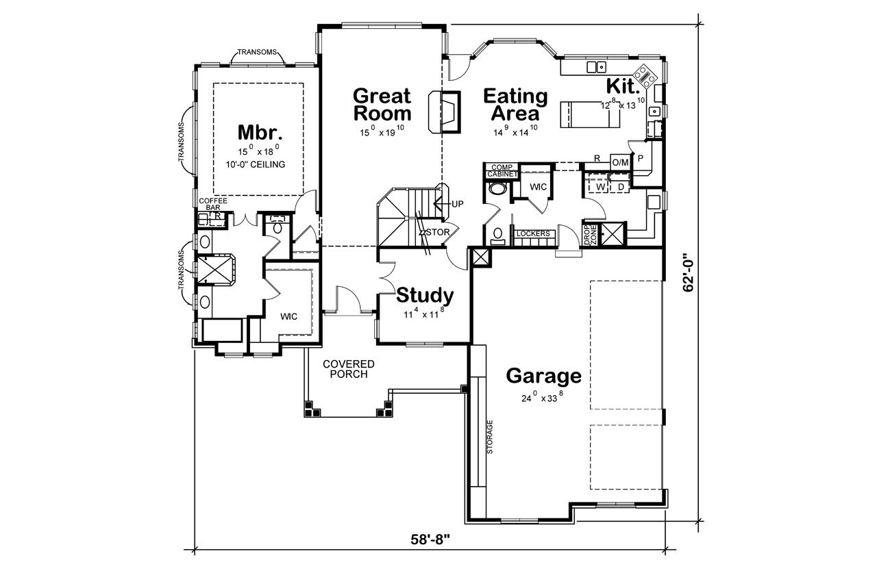 European House Plan - Silver Creek 22312 - 1st Floor Plan