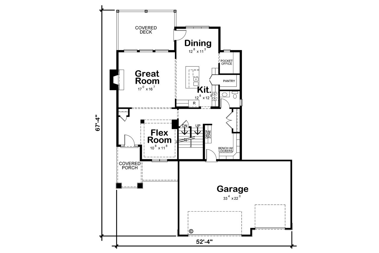 Prairie House Plan - Steele 22747 - 1st Floor Plan
