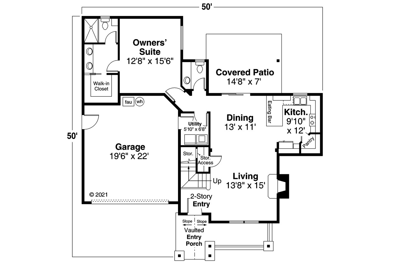 Country House Plan - Kokanee 22839 - 1st Floor Plan
