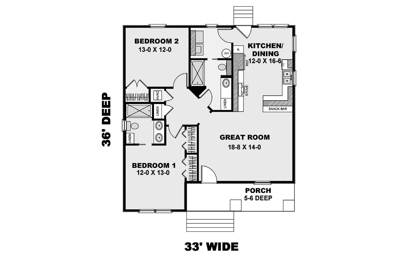 Craftsman House Plan - 22860 - 1st Floor Plan