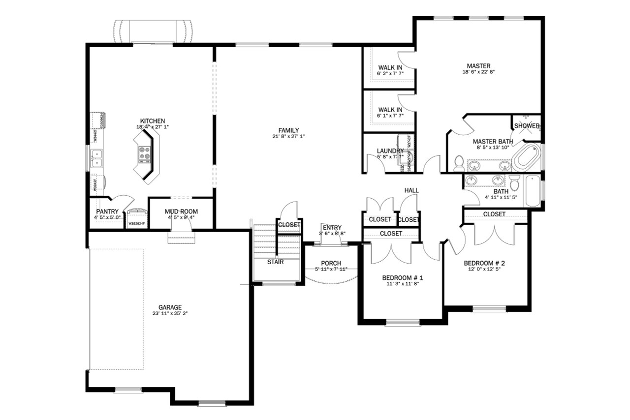 Traditional House Plan - Avery 22931 - 1st Floor Plan