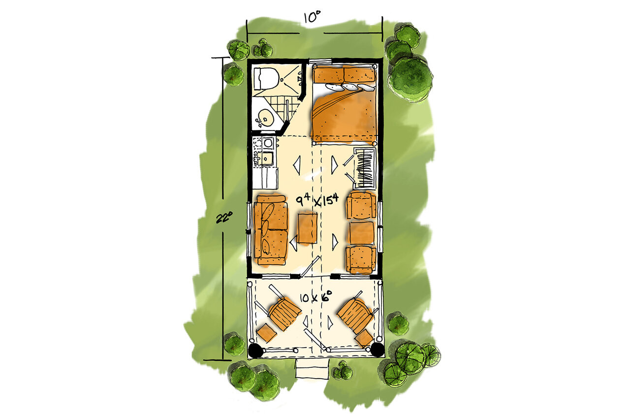 Cottage House Plan - Little Bear 23088 - 1st Floor Plan