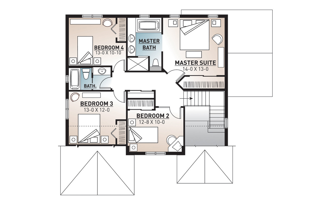 Secondary Image - Country House Plan - Stephenson 23104 - 2nd Floor Plan