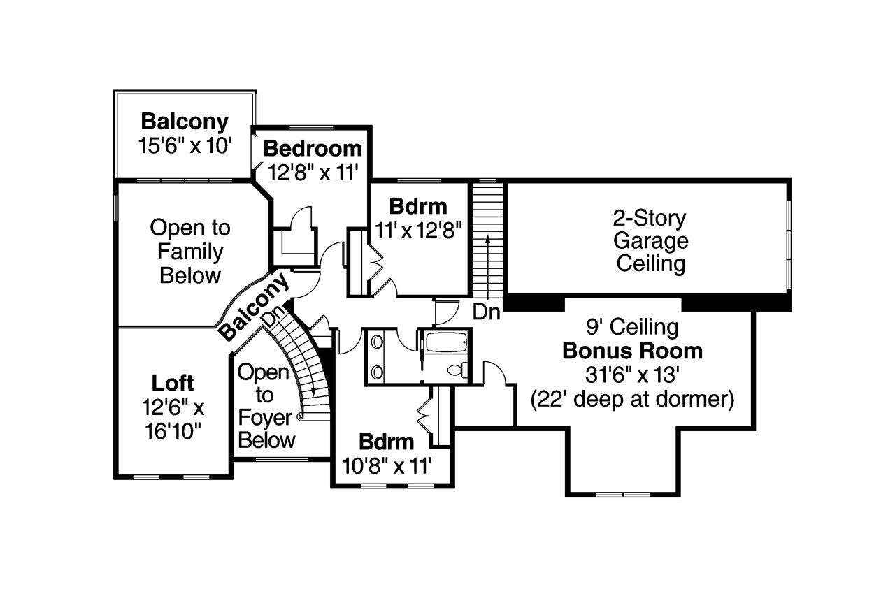 Secondary Image - European House Plan - Charlottsville 23594 - 2nd Floor Plan
