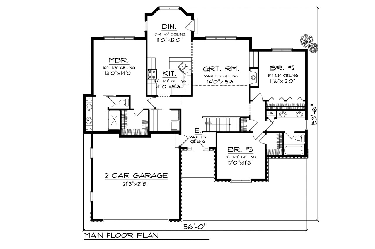 Craftsman House Plan - 23670 - 1st Floor Plan