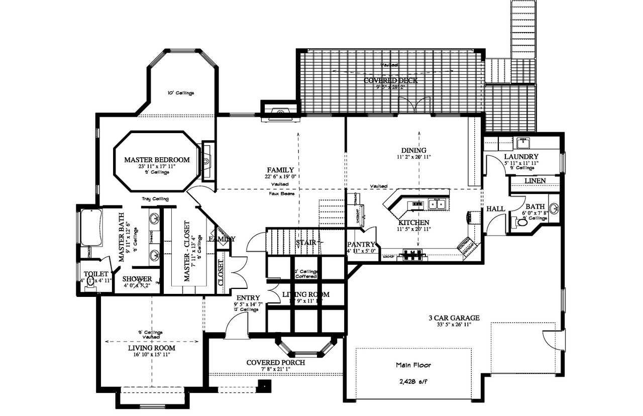 European House Plan - Gersbach 23745 - 1st Floor Plan