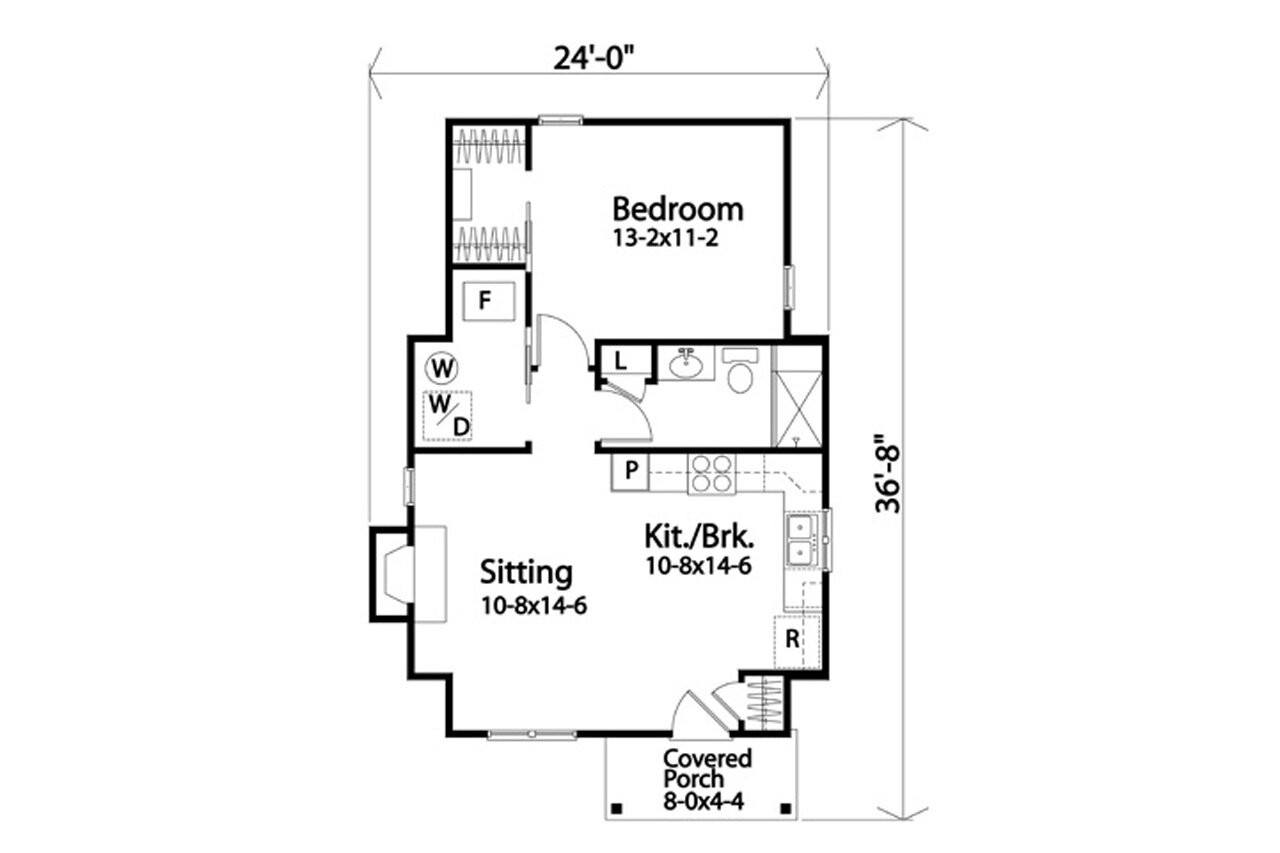 Cottage House Plan - 23812 - 1st Floor Plan