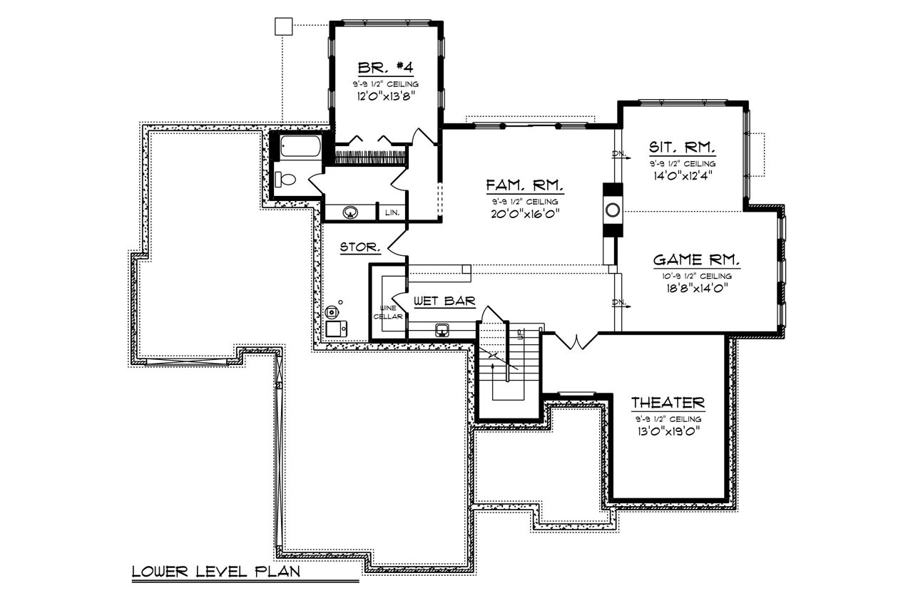 European House Plan - 23929 - Basement Floor Plan