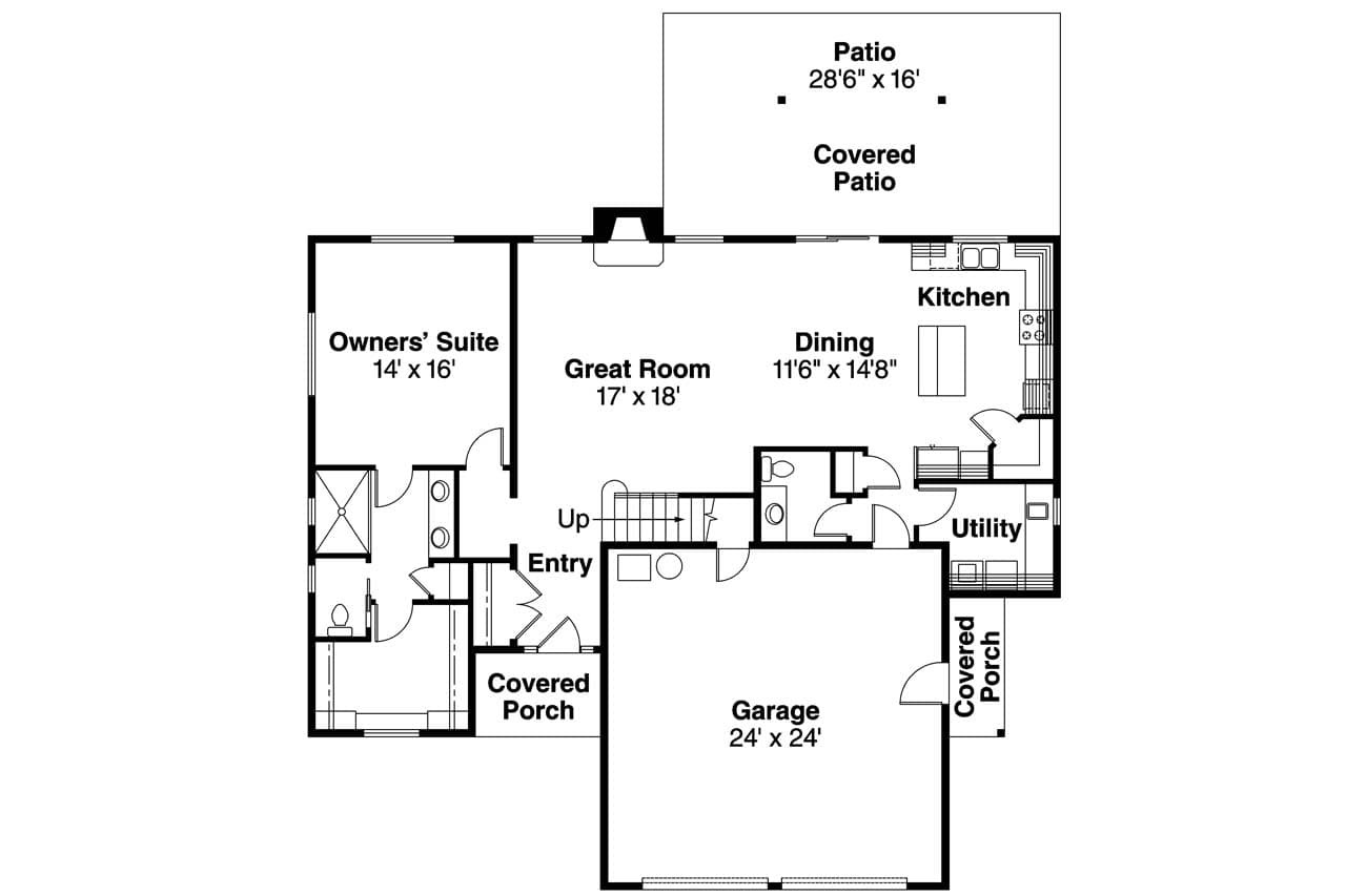 Contemporary House Plan - Cranston 24108 - 1st Floor Plan