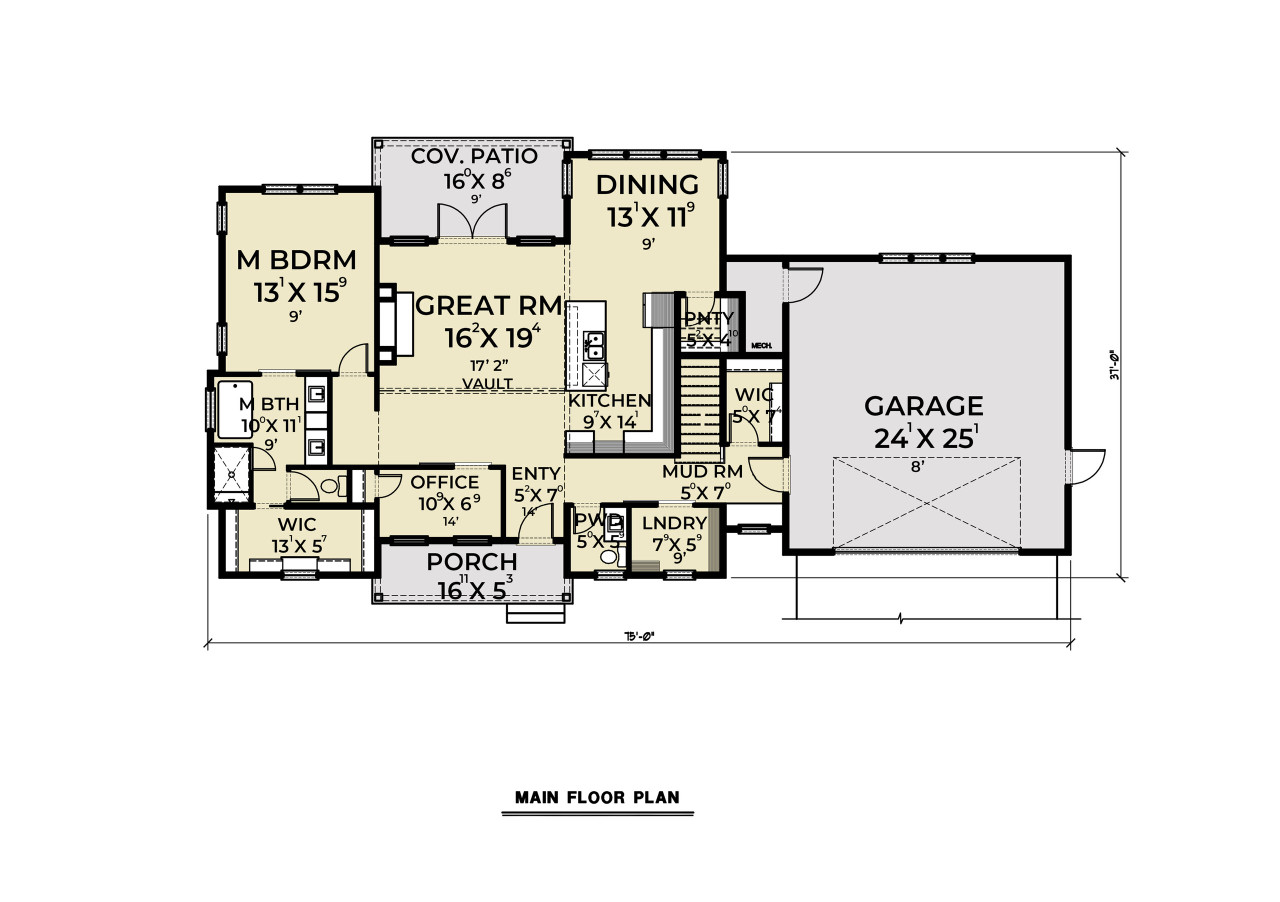 Farmhouse House Plan - 24311 - 1st Floor Plan