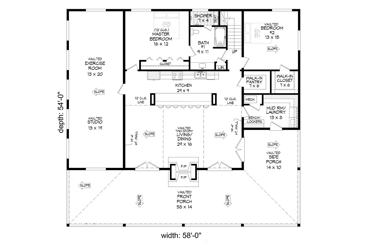 Farmhouse House Plan - River Springs 24370 - 1st Floor Plan