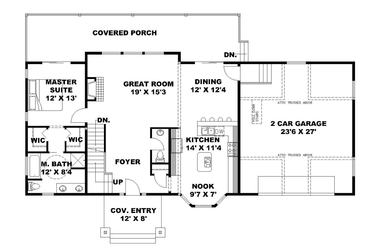 Lodge Style House Plan - 24426 - 1st Floor Plan