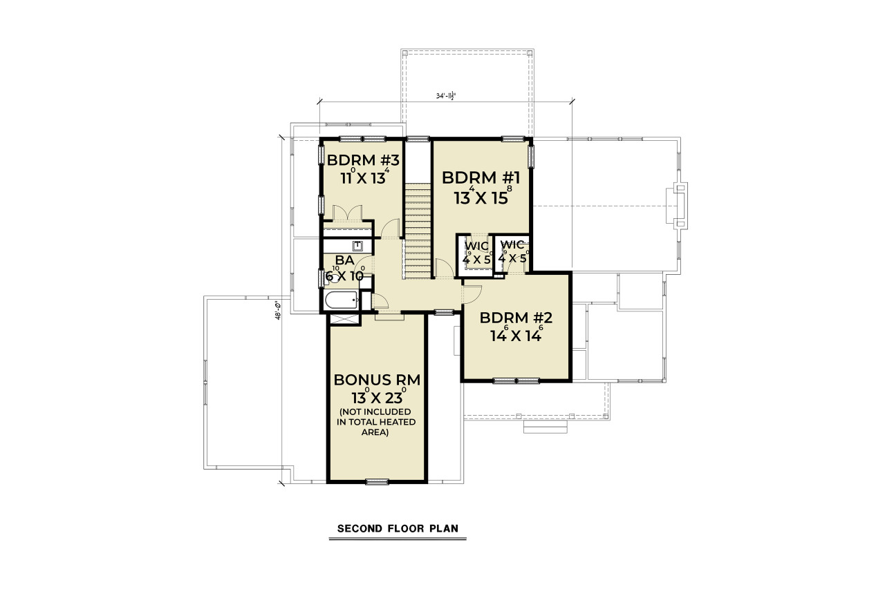 Craftsman House Plan - 25103 - 2nd Floor Plan