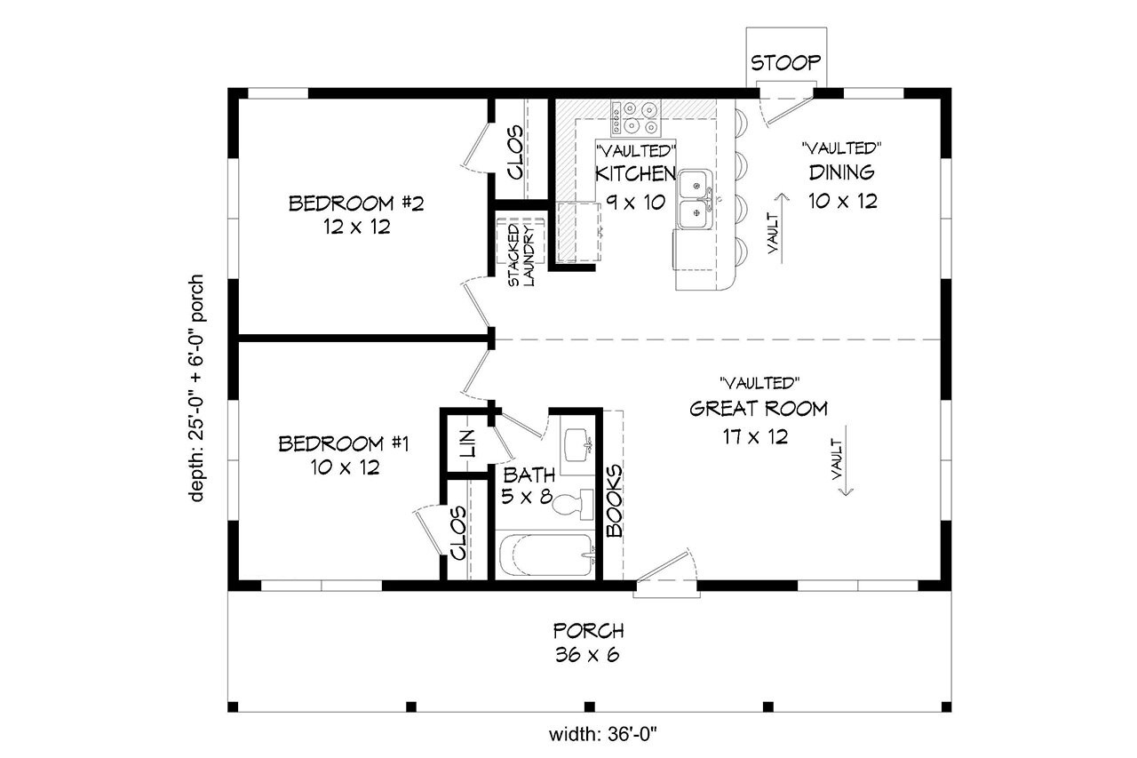 Cottage House Plan - Little Springs 25183 - 1st Floor Plan