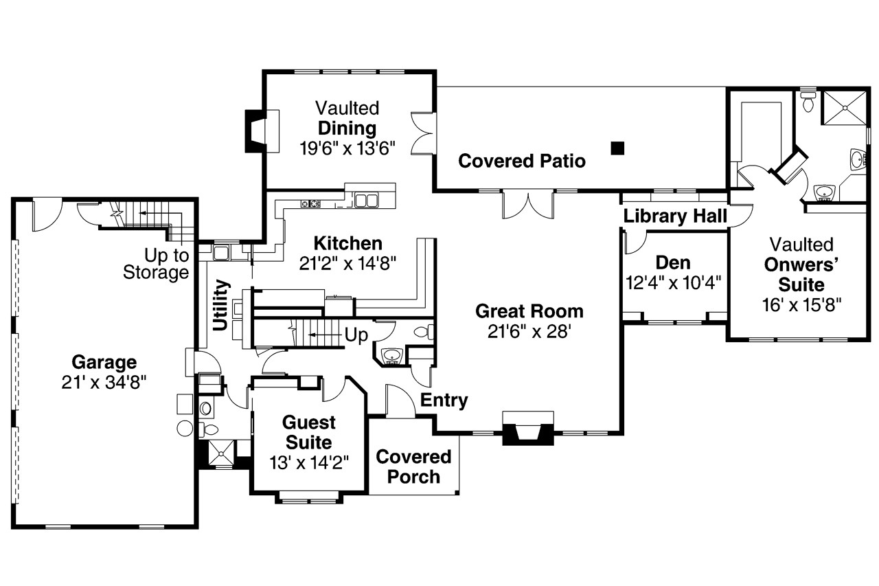 Southwest House Plan - Noranda 25299 - 1st Floor Plan