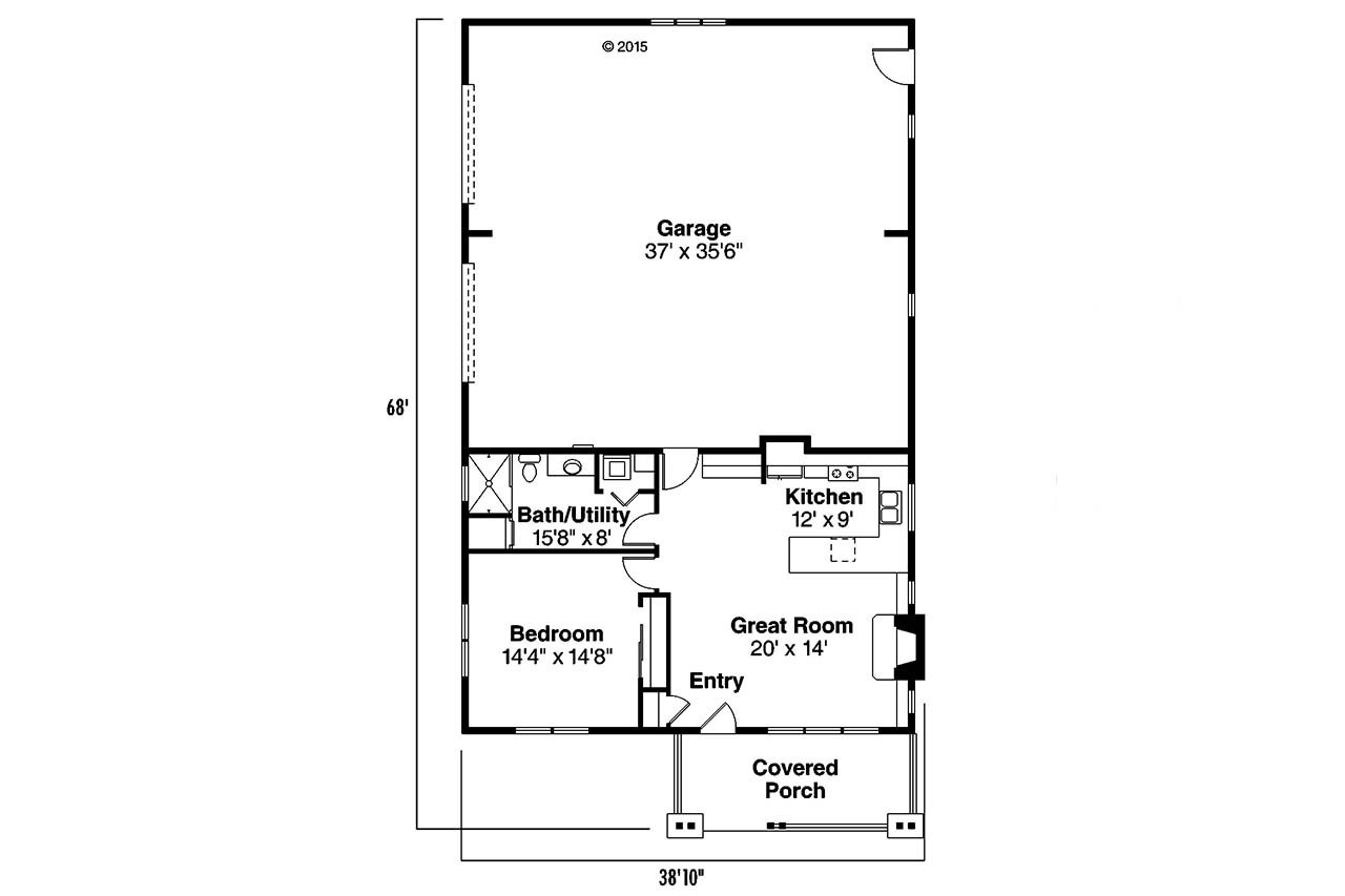 Craftsman House Plan - Garage 25504 - 1st Floor Plan