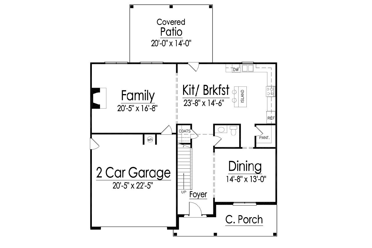 Traditional House Plan - 25744 - 1st Floor Plan