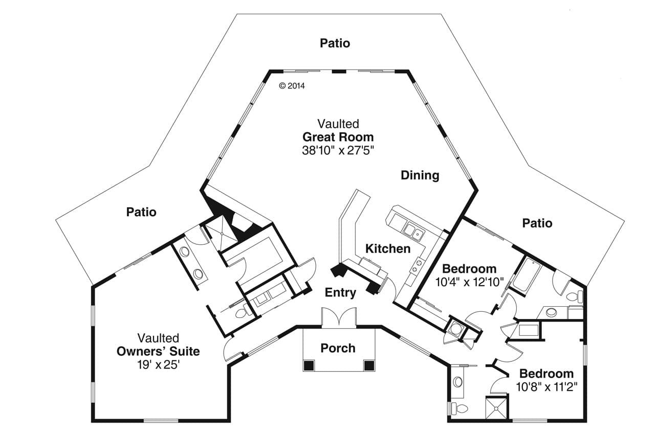 Spanish House Plan - Santa Ana 25768 - 1st Floor Plan