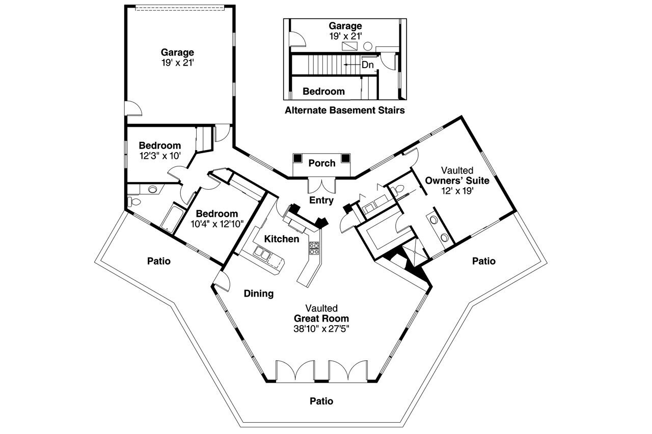 Southwest House Plan - Sierra 25790 - 1st Floor Plan