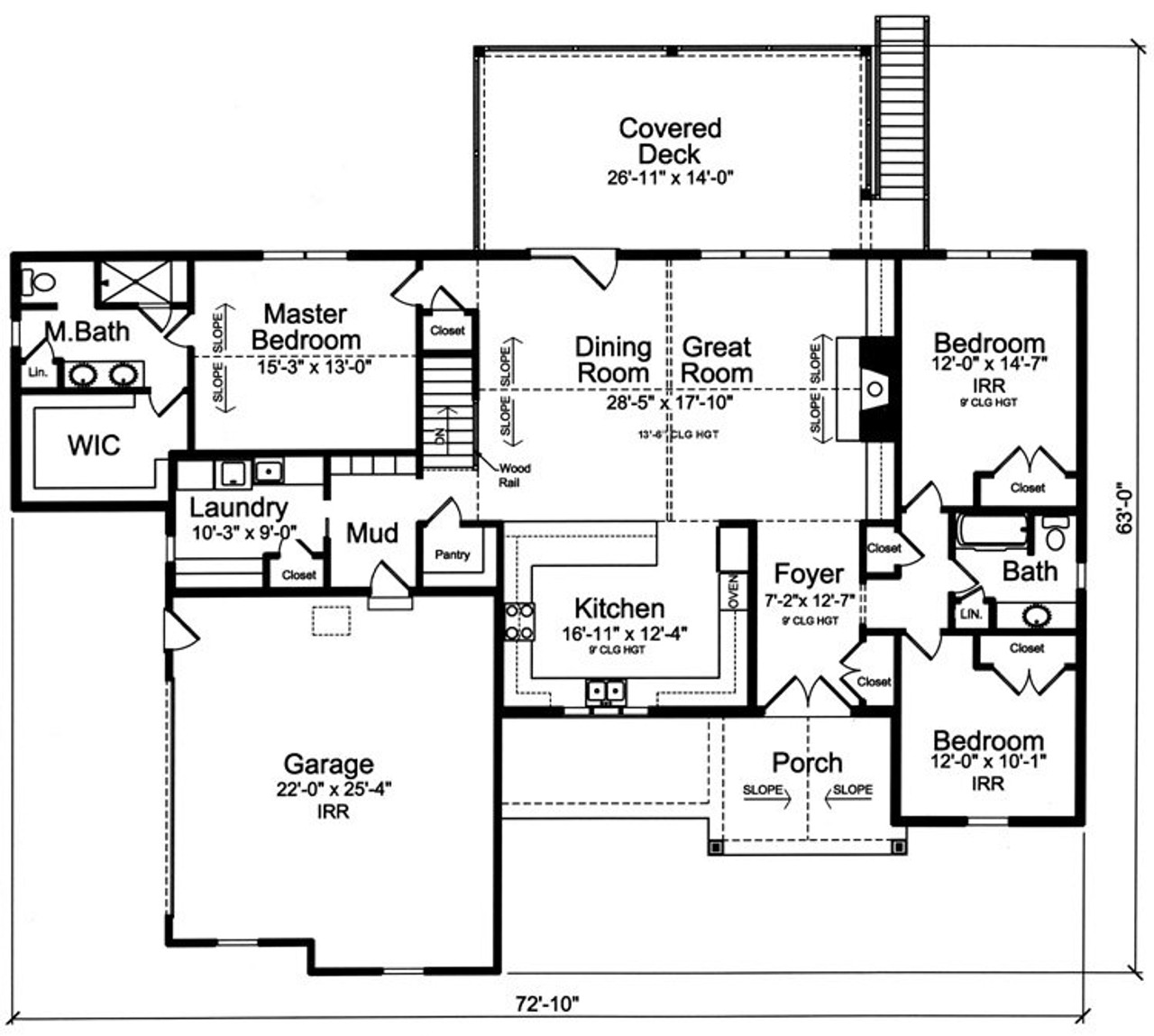 Ranch House Plan - Comstock 25814 - 1st Floor Plan