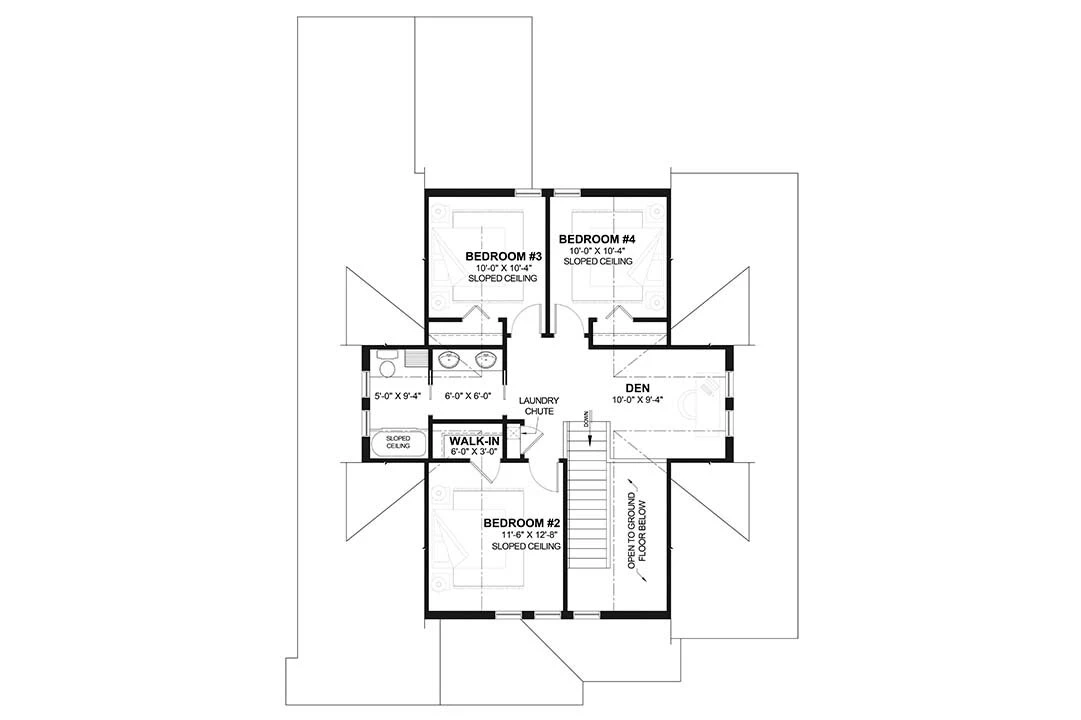 Secondary Image - Craftsman House Plan - Cambridge 25950 - 2nd Floor Plan