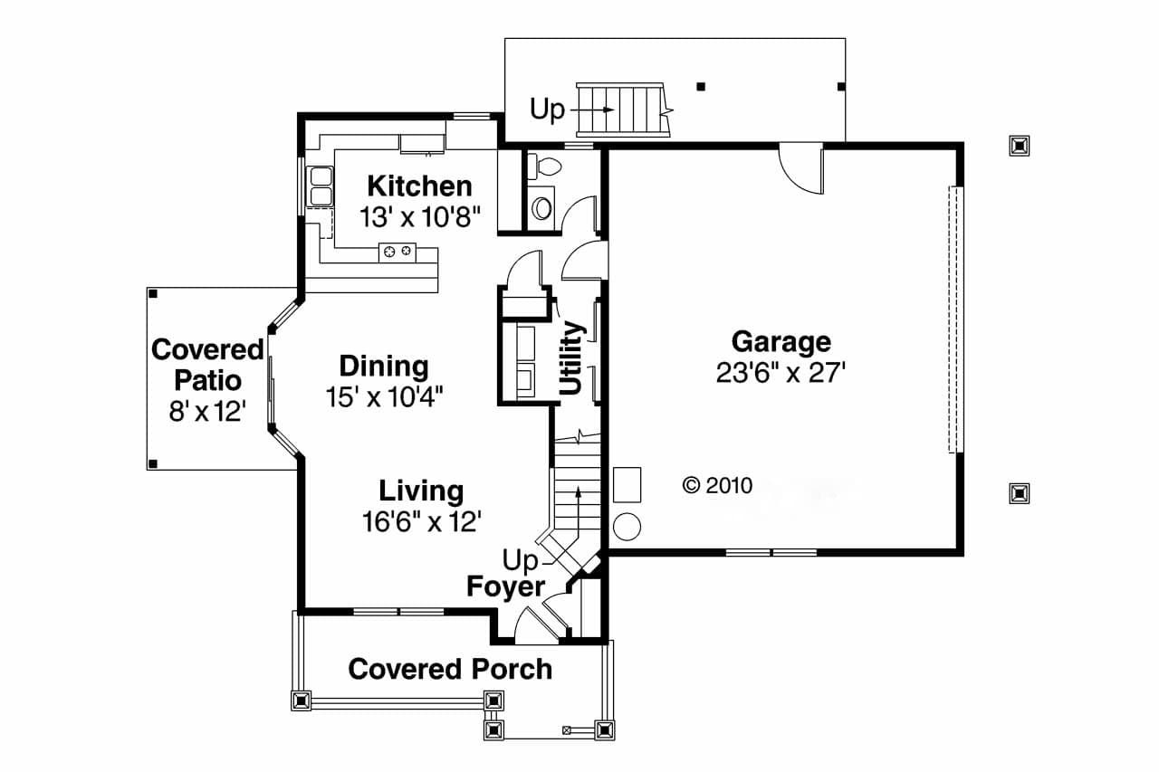 Craftsman House Plan - Elmdale 26133 - 1st Floor Plan