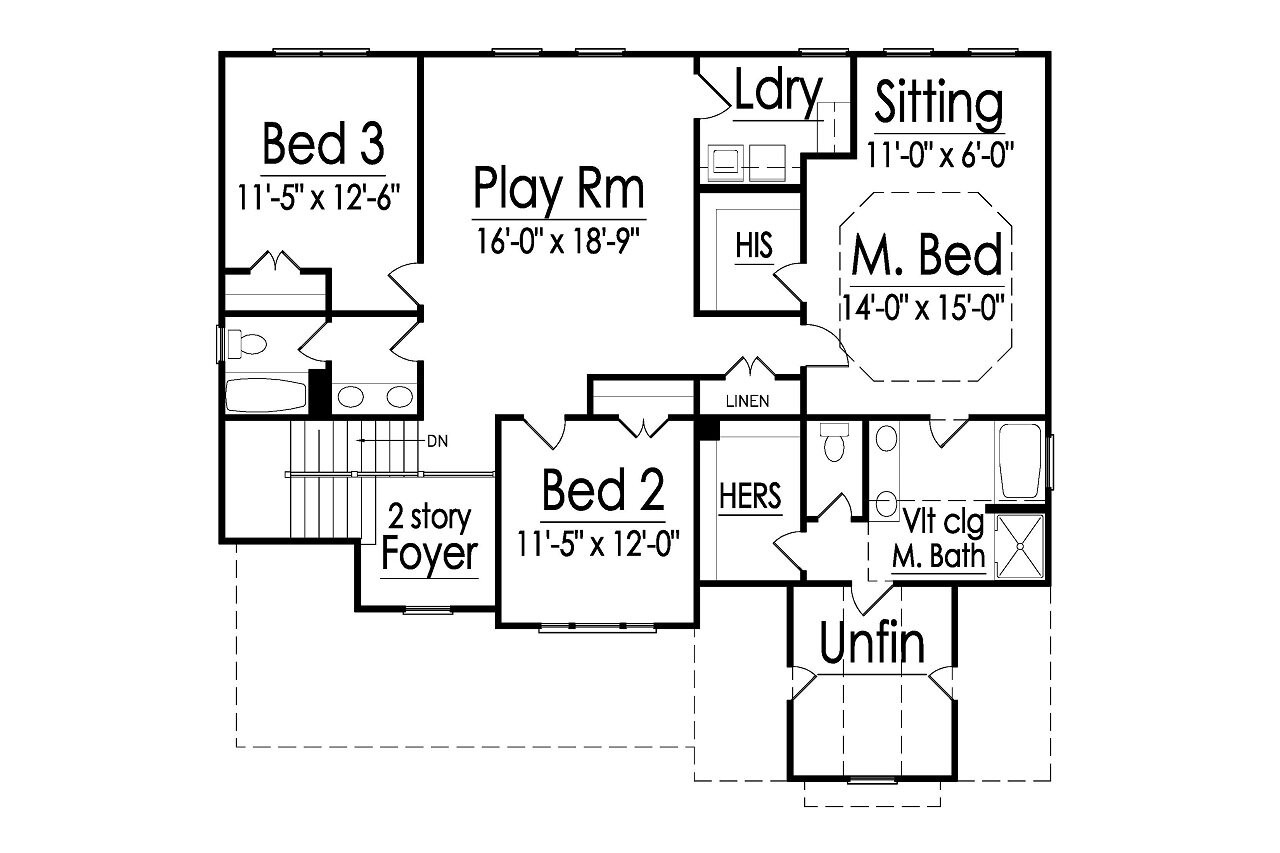 Craftsman House Plan - 26270 - 2nd Floor Plan
