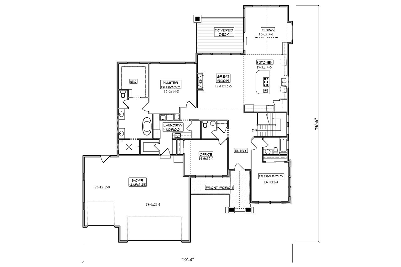 Craftsman House Plan - Sawtooth 26505 - 1st Floor Plan