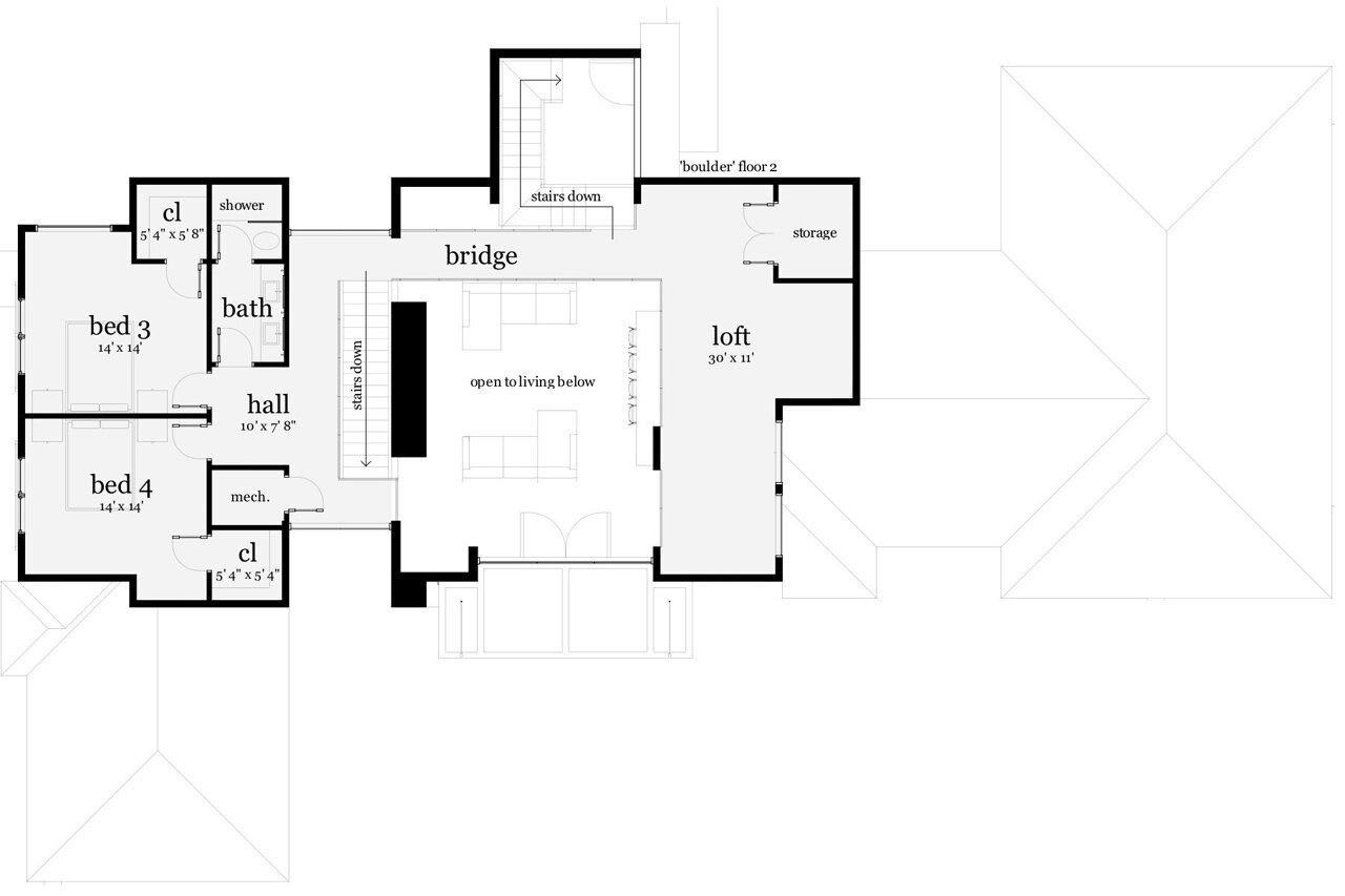 Secondary Image - Modern House Plan - Boulder 26815 - 2nd Floor Plan
