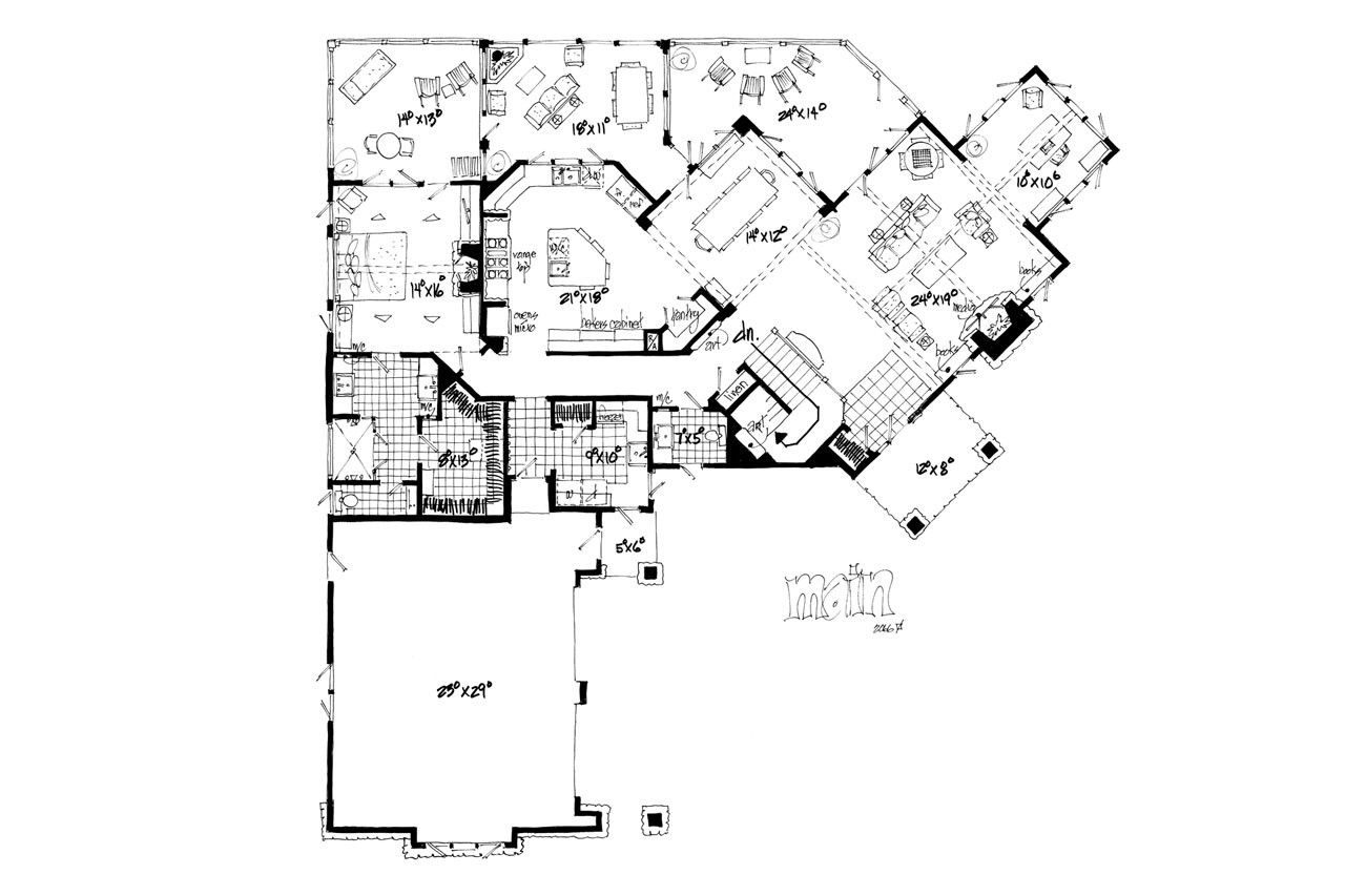 Craftsman House Plan - Pinehurst 26943 - 1st Floor Plan