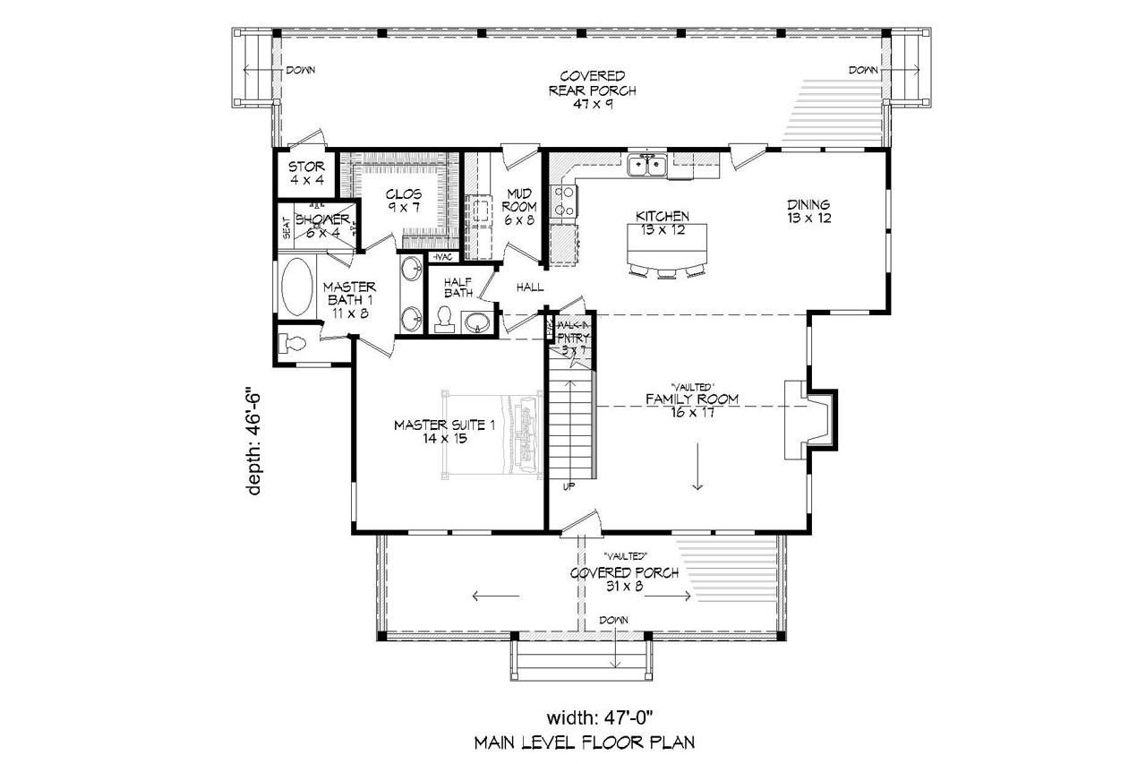 Bungalow House Plan - 27083 - 1st Floor Plan
