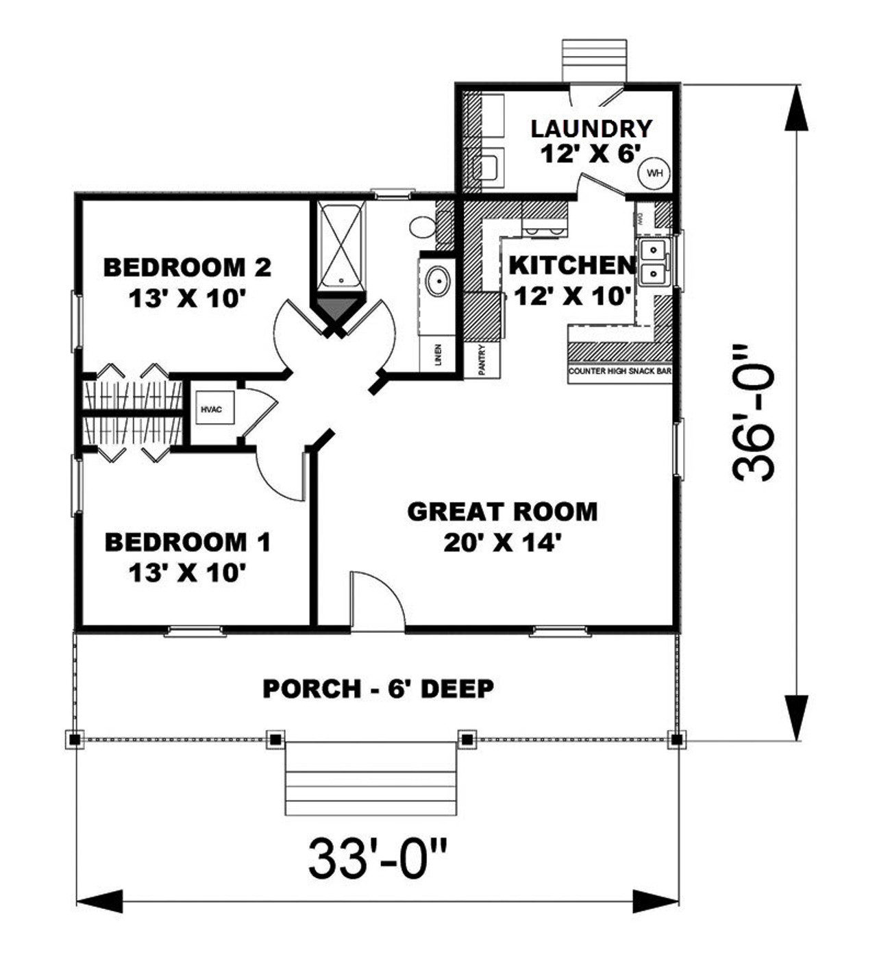 Cottage House Plan - 27255 - 1st Floor Plan