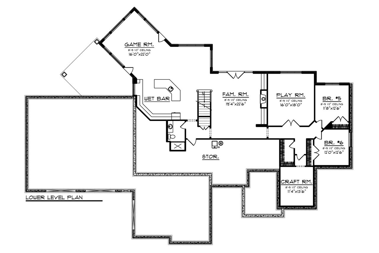 Traditional House Plan - 27478 - Basement Floor Plan