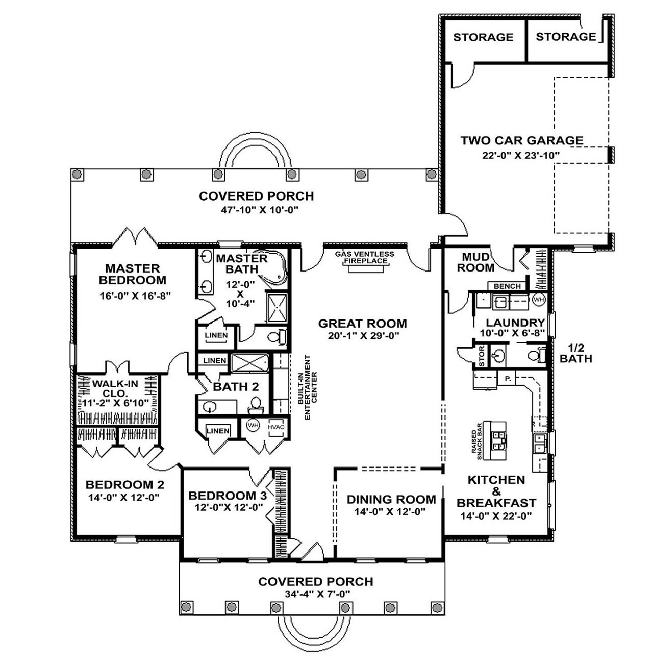Southern House Plan - 27542 - 1st Floor Plan