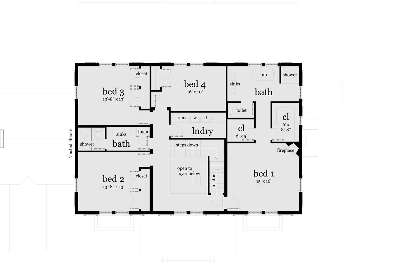 Secondary Image - Colonial House Plan - Ansted 27659 - 2nd Floor Plan