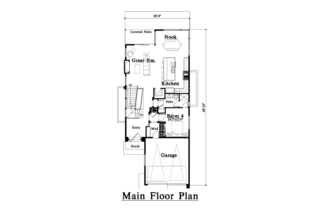 Modern House Plan - 27876 - 1st Floor Plan