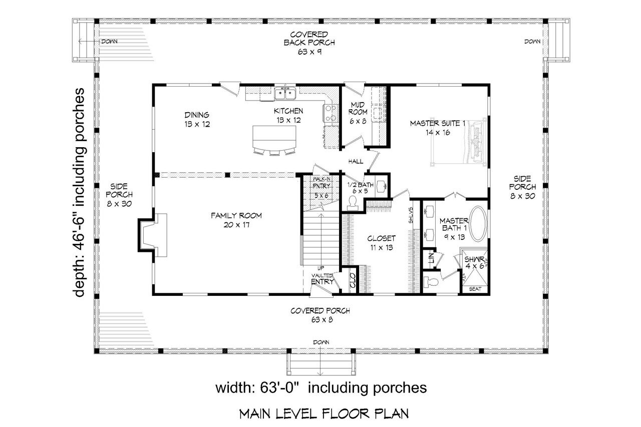 Country House Plan - Riverneck 27927 - 1st Floor Plan
