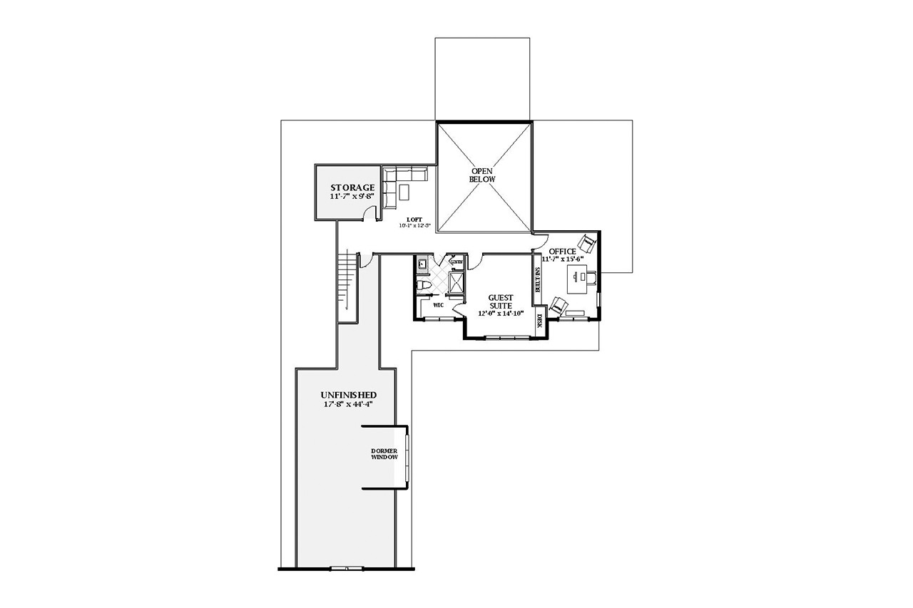 Secondary Image - Farmhouse House Plan - Wellspring 27954 - 2nd Floor Plan