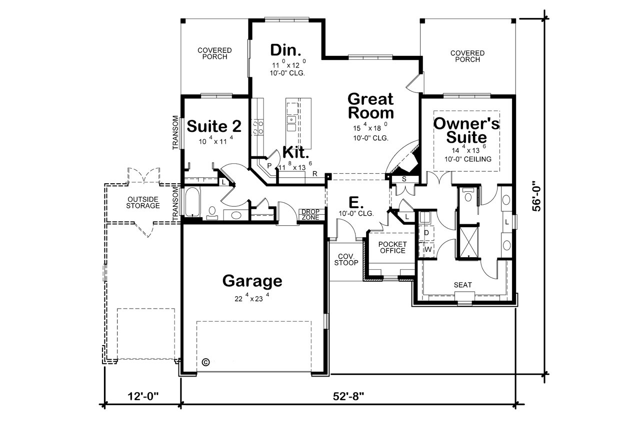 Craftsman House Plan - Durango Point 28015 - 1st Floor Plan