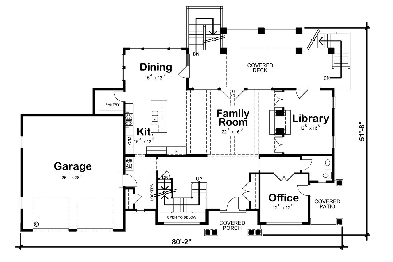 Farmhouse House Plan - Hattie Mim 28769 - 1st Floor Plan