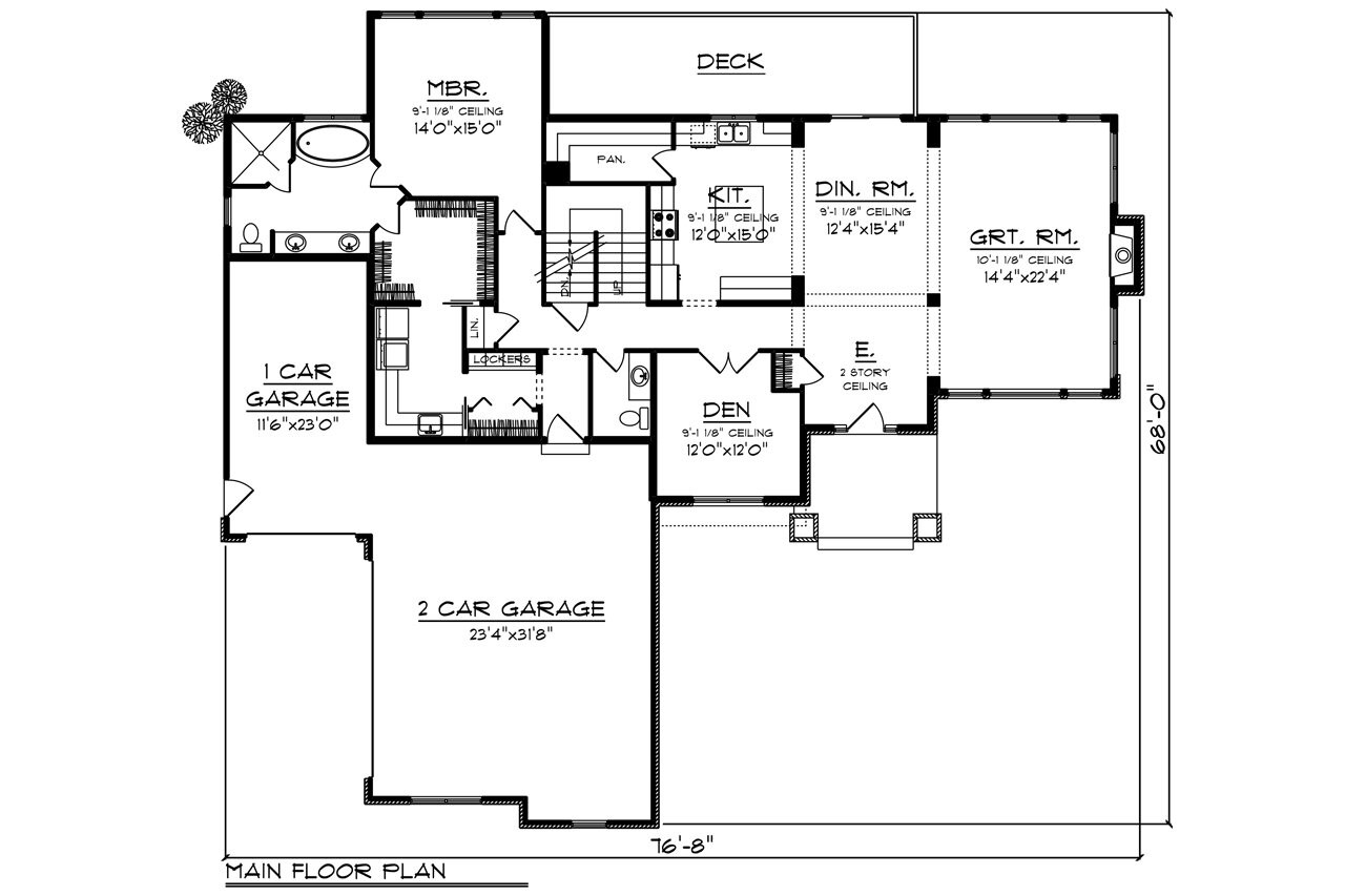Craftsman House Plan - 29136 - 1st Floor Plan