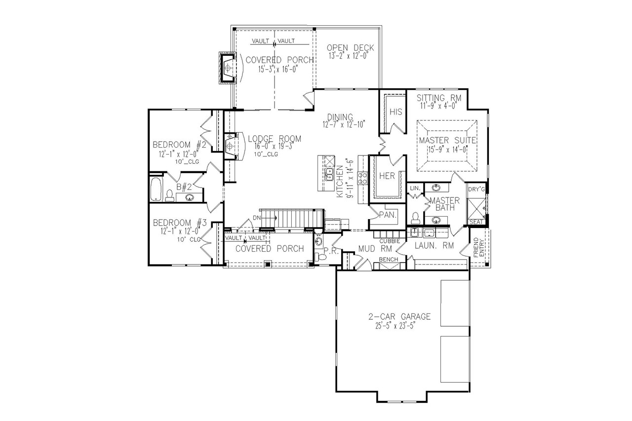 Farmhouse House Plan - Autumn Wood C 29164 - 1st Floor Plan