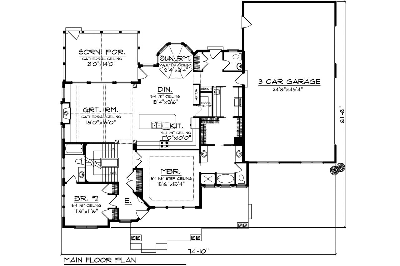 Craftsman House Plan - 29421 - 1st Floor Plan