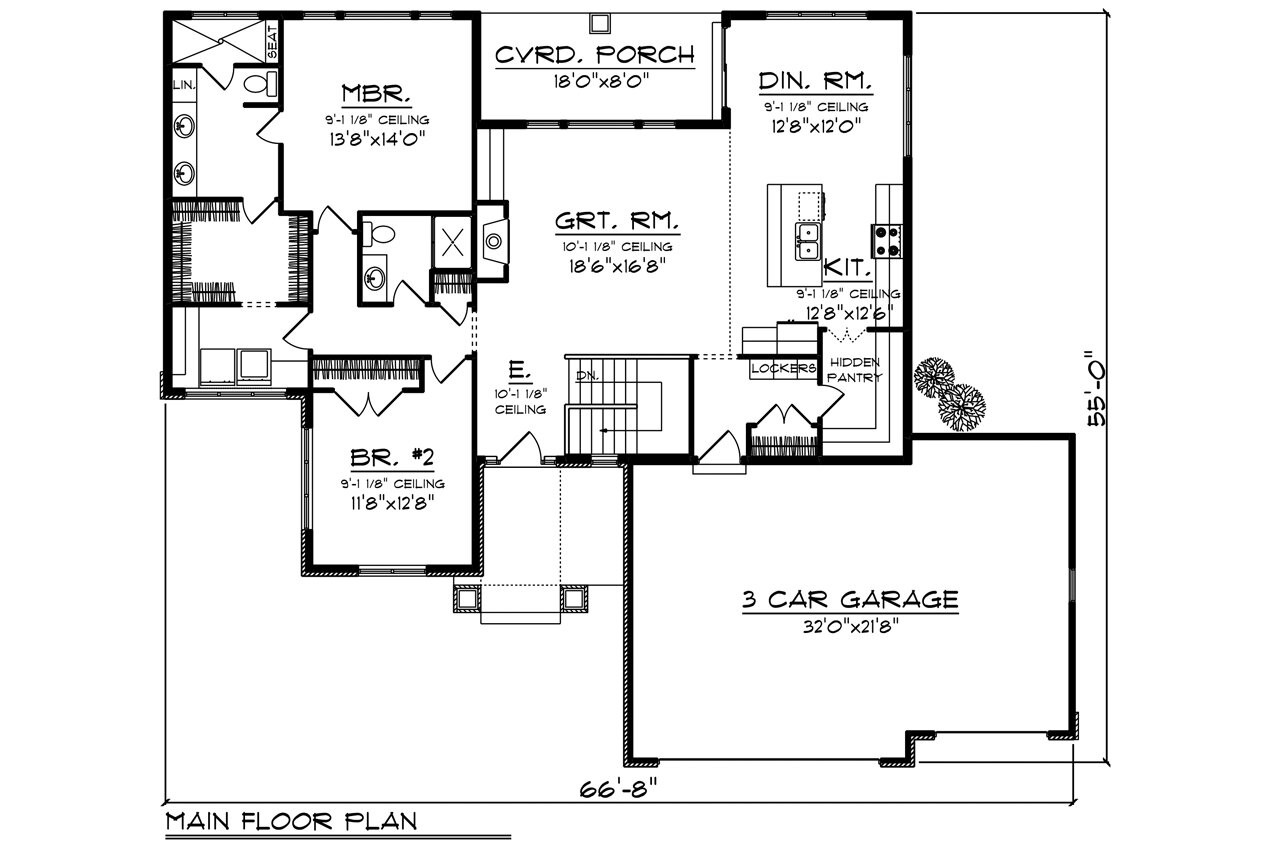 Ranch House Plan - 29767 - 1st Floor Plan