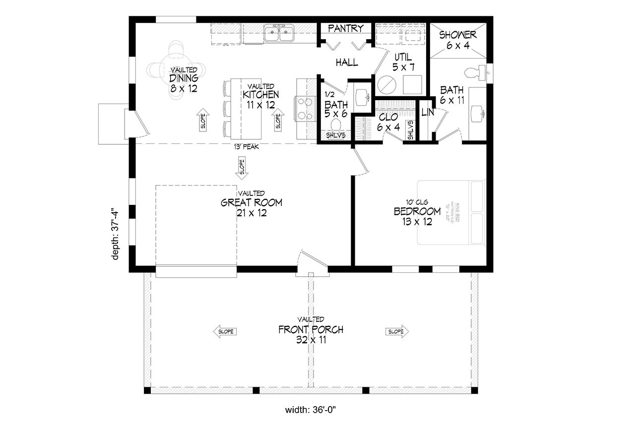 Craftsman House Plan - Blountsville 30205 - 1st Floor Plan