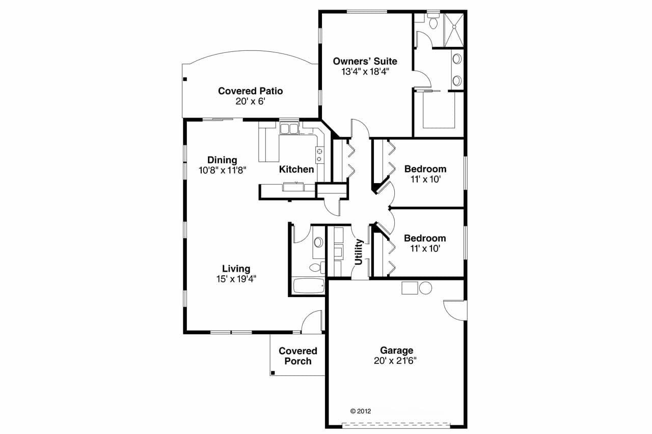 Craftsman House Plan - Harlequin 30242 - 1st Floor Plan